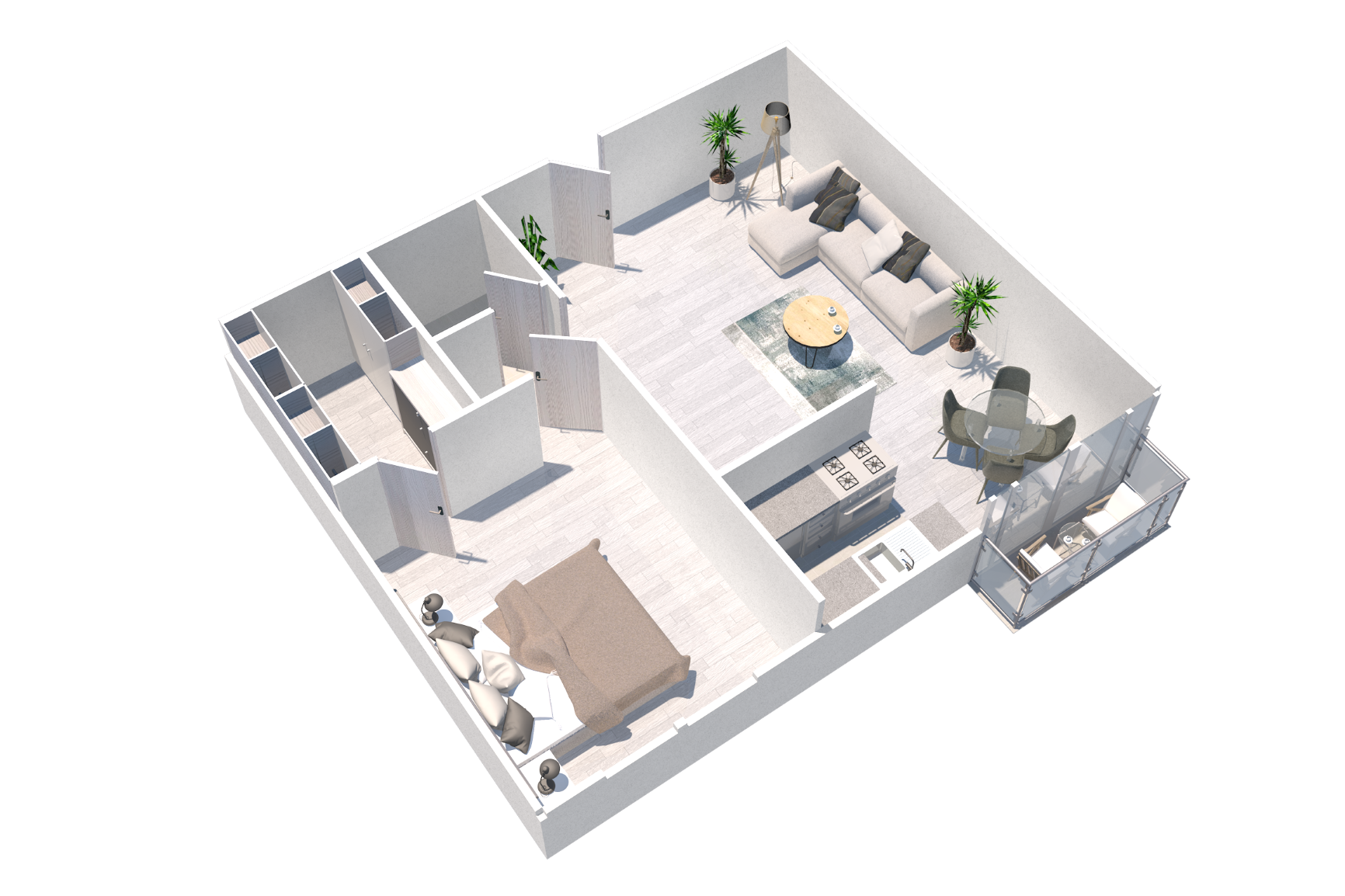 Floor plan for 1 bed, 1 bath, 460 sqft